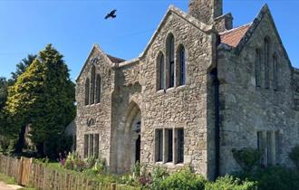 Outside view of The Old Abbey Farmhouse Holiday Cottage at Quarr Abbey, self-catering, Isle of Wight