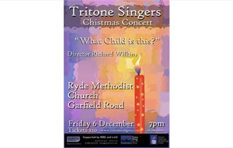 The Tritone Singers Christmas Concert poster, Ryde, Isle of Wight, music event, what's on