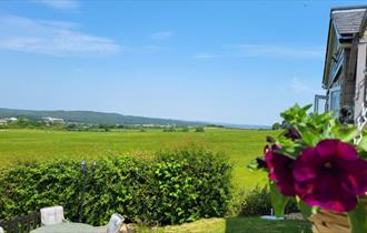 View of the countryside from The Blacksmiths, pub, Isle of Wight