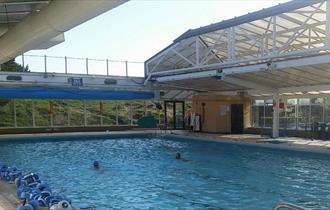 People swimming in pool with roof off at Waterside Pool, Ryde, Things to Do, Isle of Wight
