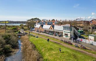 Aerial view of Yarmouth Hire Centre at Yarmouth Station, Wight Cycle Hire, bikes, things to do, Isle of Wight