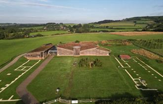 Aerial view of Brading Roman Villa, museum, historic site, Things to do, Isle of Wight