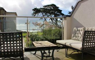 Balcony at St Catherine's Cottage, Freshwater, Isle of Wight, self catering, accommodation