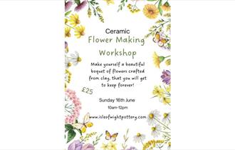 Ceramic Flower Making Workshop, Isle of Wight Pottery, what's on, event