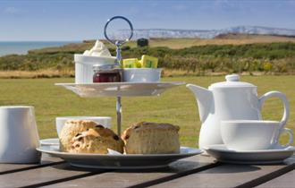 Isle of Wight, Food and Drink, Isle of Wight Pearl, Cream Tea with a view, Brighstone, WEST WIGHT