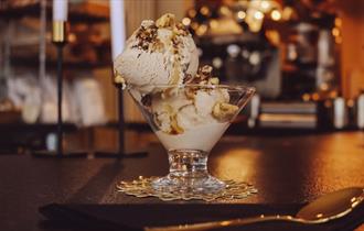 Crushed walnuts and maple syrup ice cream by Minghella, local producers, Isle of Wight, local produce, let's buy local
