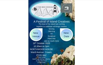 Festival of Island Creatives poster, Isle of Wight, art event, workshops, demonstrations, what's on
