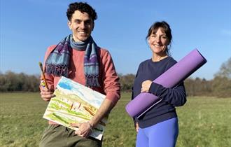Janice Champion & Aurelien Farjon, wellness workshop, yoga and painting, what's on, event, Godshill, Isle of Wight