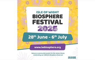 Isle of Wight Biosphere Festival poster, learning, family activities, nature, art, island wide, local events, what's on