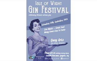 Isle of Wight Gin Festival poster, Quay Arts, Isle of Wight, what's on, event
