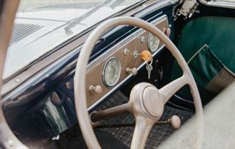 Inside a vintage car, Isle of Wight Classic Motor Show, free event, classic cars, Ryde, Isle of Wight