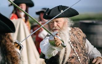 Pirates fighting, Carisbrooke Castle event, Isle of Wight, what's on, family event