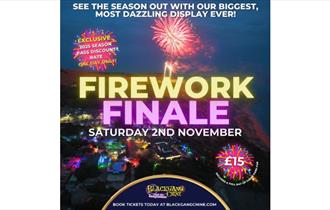 Firework finale at Blackgang Chine poster, what's on, family event, Isle of Wight
