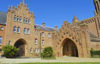 Outside view of Quarr Abbey, Ryde, Isle of Wight, music event, concert, performance, what's on, event