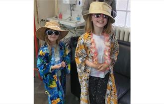 Two children dressed up at the theatre, Isle of Wight, what's on, children event, Shanklin