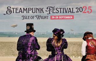 People dressed up at Steampunk Festival sitting on Ryde Esplanade, Isle of Wight, what's on, event