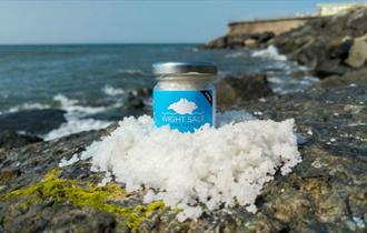 Wight salt on the sea rocks at Ventnor, local producers, Isle of Wight, local produce, let's buy local