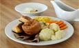 Meal at YMCA Winchester House, Shanklin, Isle of Wight, group accommodation