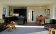 Open plan kitchen, living and dining areas at Trafalgar, Fair Isle Holiday Cottages, self catering, Newport, Isle of Wight