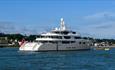 Superyacht Grace visits Cowes Harbour