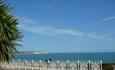 Sea view of Sandown Bay from Haven Hall Hotel, luxury, Shanklin, Isle of Wight
