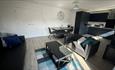 Open plan kitchen, dining and living area at Apartment 7, The Bay House apartments, Shanklin, Isle of Wight, self catering, luxury, sea views