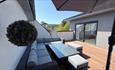 Roof terrace at Apartment 7, The Bay House apartments, Shanklin, Isle of Wight, self catering, luxury