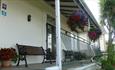 Outside veranda with seating area at the Appley Lodge, Shanklin, B&B