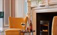 Lounge area with open fire, Luccombe Manor, Shanklin, Isle of Wight, Hotel, seaside location, sea view