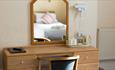Bedroom with desk and mirror at Bayshore Hotel, Sandown, Isle of Wight