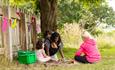 Family having picnic, Bembridge Windmill, attraction, National Trust, Isle of Wight