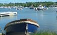 Isle of Wight, Things to do, Bembridge Harbour, rowing boat on edge of harbour