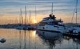 Isle of Wight, Things to do, Bembridge Harbour, Sunset over pontoons