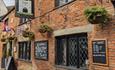 Outside view of The Castle Inn, Newport, pub, local produce