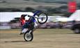 Motorbike stunt at The Chale Show, what's on, Isle of Wight