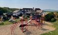 Outside view of the front of the Chequers Inn Play equipment, Rookley, Isle of Wight, food and drink