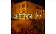 Corner view of Michelangelo restaurant at night, Ryde, Isle of Wight, Italian, eat & drink