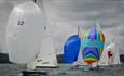 Yachts sailing in the Daring Class at Cowes Classics Regatta, Things to Do, what's on, Isle of Wight