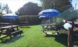 Outside seating area at The Waverley Inn, Carisbrooke, B&B