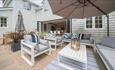 Isle of Wight, Accommodation, Self Catering, Dolphin Cottage, BEMBRIDGE, Outside seating from open patio doors