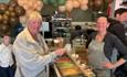 Isle of Wight, Eating Out, takeway, Eat Wight, Shanklin, Healthy Local produce, owner and customer at counter
