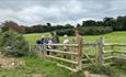 Group of walkers at Farringford gate, Isle of Wight, Discover Wight, guided walks and tours, bespoke tours, walking