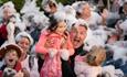 Families enjoying the foam party at Summer Fest, Blackgang Chine, Isle of Wight, what's on, event