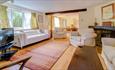 Isle of Wight, Accommodation, Self Catering, Hadfield Cottage, Bonchurch, Living Room with dining area in background