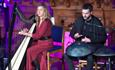 Isle of Wight, Harp on Wight International, Music, concerts, Harpist and Drummer on stage