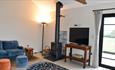 Living area at The Old Cowshed, self catering, Isle of Wight