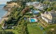 Aerial view of Luccombe Manor, Shanklin, Isle of Wight, Hotel, seaside location, sea view