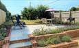 Outside dining area at Therles Cottage, self catering, Isle of Wight, coastal cottage