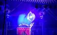 Lady hanging from a bauble in the air at Jay Miller's Circus, family fun, Isle of Wight, what's on, event