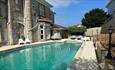 Outside pool at Queensmead Hotel, Shanklin, Isle of Wight